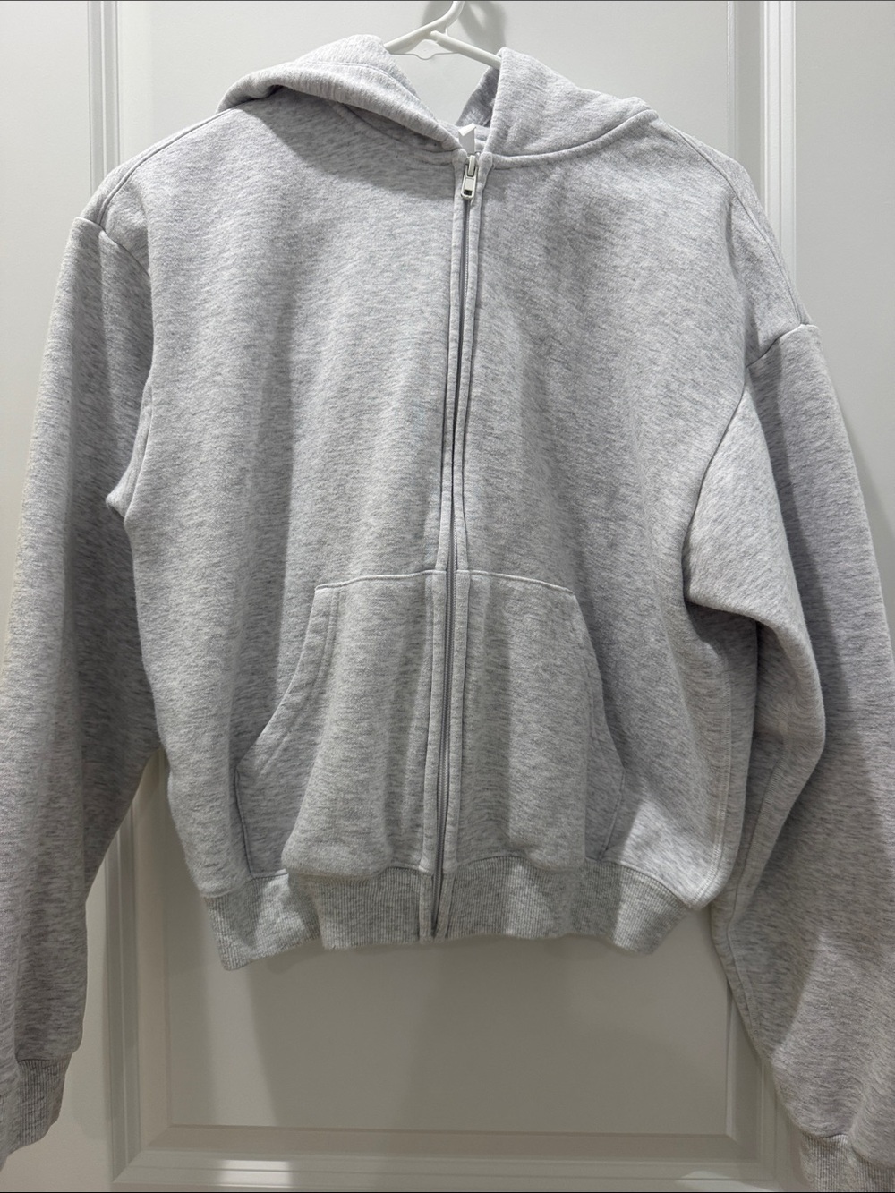 Light Gray Zip-Up Hoodie - Classic Pullover Style